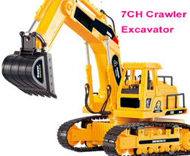 GPTOYS 7CH RC Crawler Excavator with lights