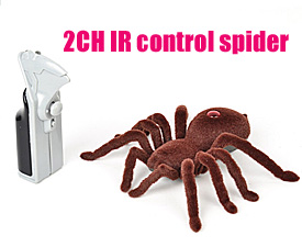 GPTOYS  2CH IR control flocking spider with lights